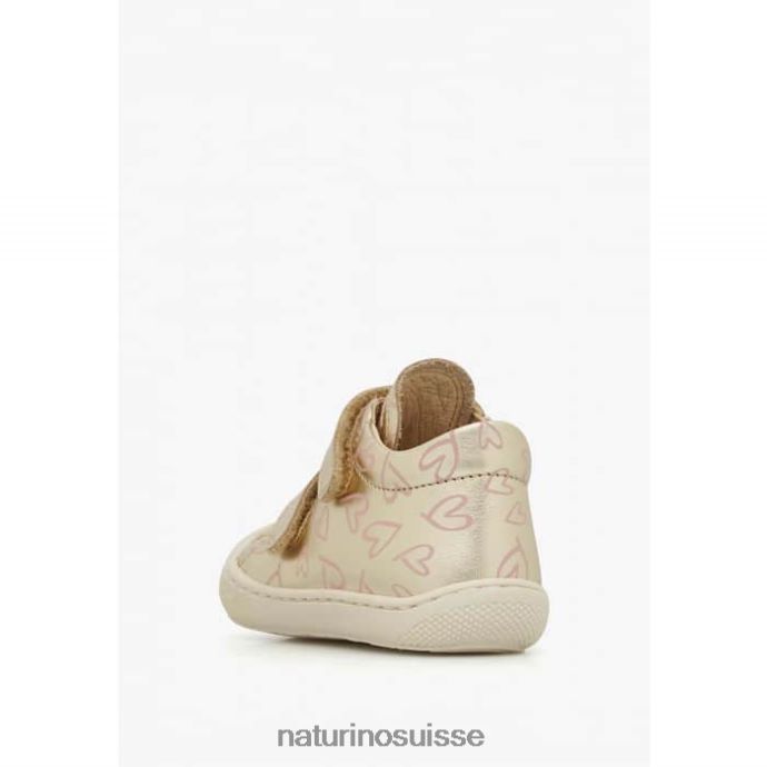 enfants cocon vl T88FLL168 Naturino chaussures premiers pas en cuir platine