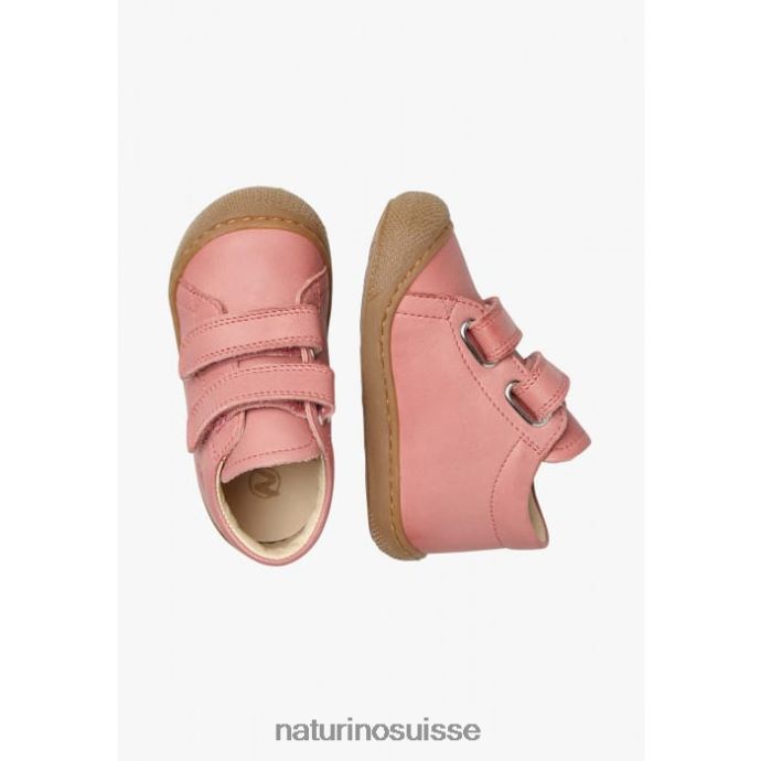 enfants cocon vl T88FLL169 Naturino chaussures premiers pas en cuir nappa rose pétant