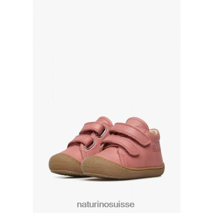 enfants cocon vl T88FLL169 Naturino chaussures premiers pas en cuir nappa rose pétant