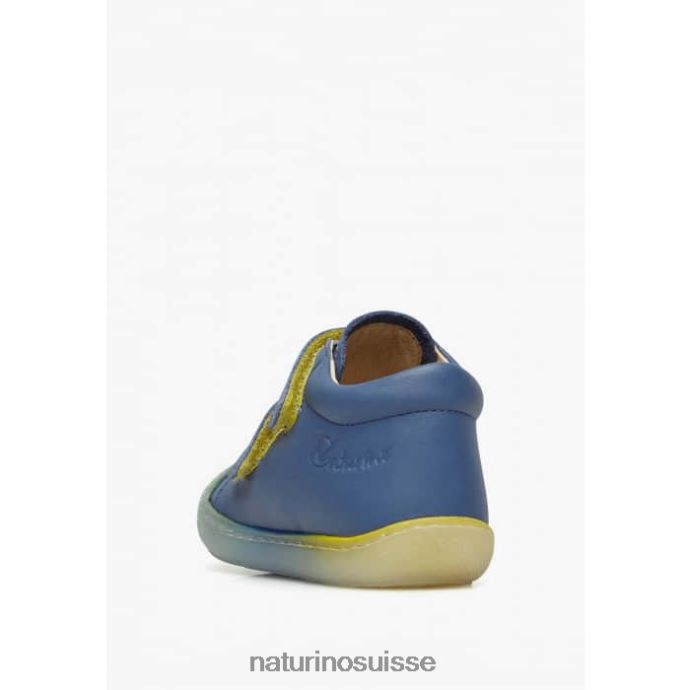 enfants cocon vl T88FLL170 Naturino chaussures premiers pas en cuir bleu