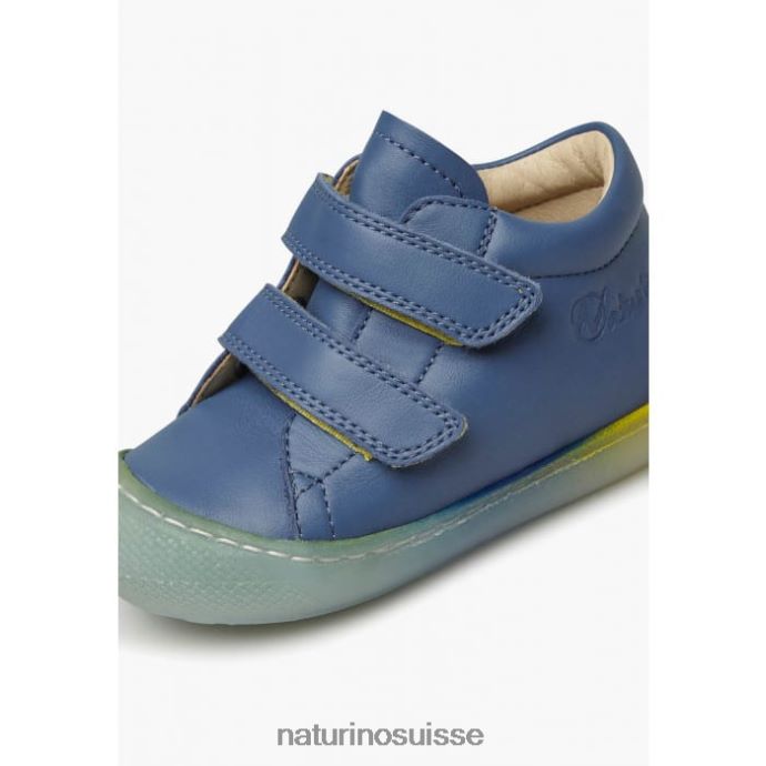enfants cocon vl T88FLL170 Naturino chaussures premiers pas en cuir bleu