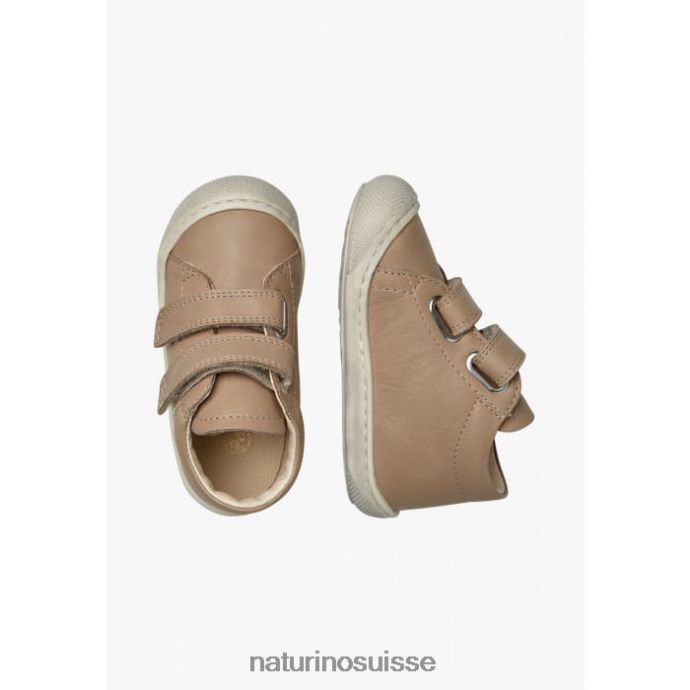 enfants cocon vl T88FLL184 Naturino chaussures premiers pas en cuir nappa gris tourterelle