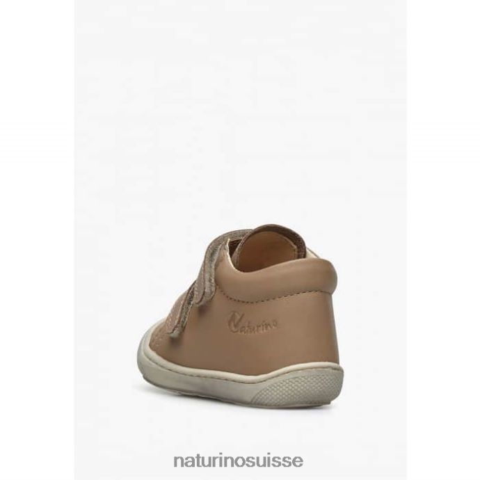 enfants cocon vl T88FLL184 Naturino chaussures premiers pas en cuir nappa gris tourterelle