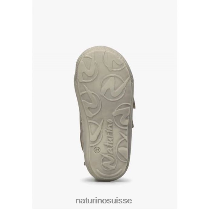 enfants cocon vl T88FLL184 Naturino chaussures premiers pas en cuir nappa gris tourterelle