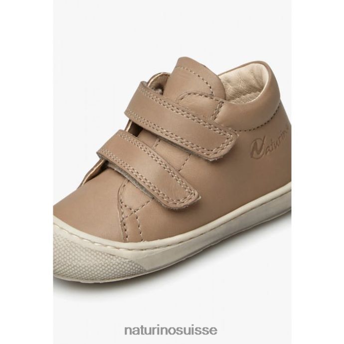 enfants cocon vl T88FLL184 Naturino chaussures premiers pas en cuir nappa gris tourterelle