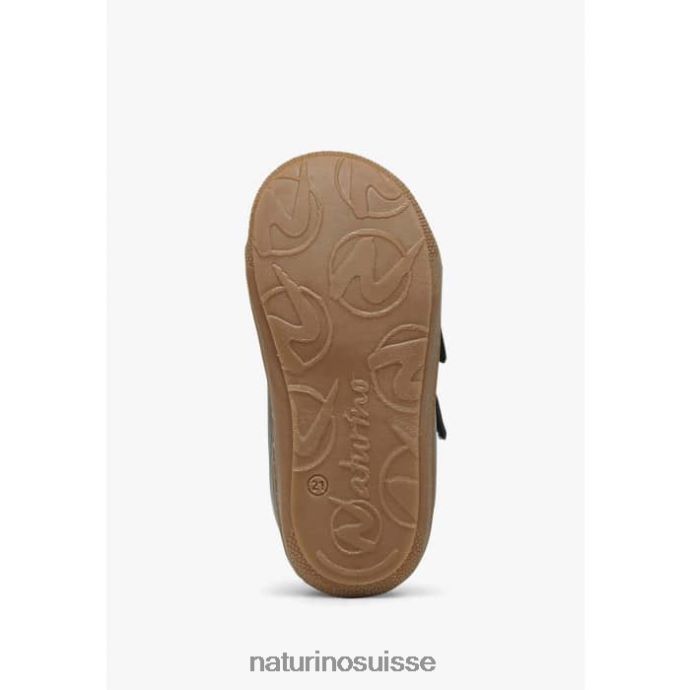 enfants cocon vl T88FLL187 Naturino chaussures premiers pas en cuir nappa vert foncé