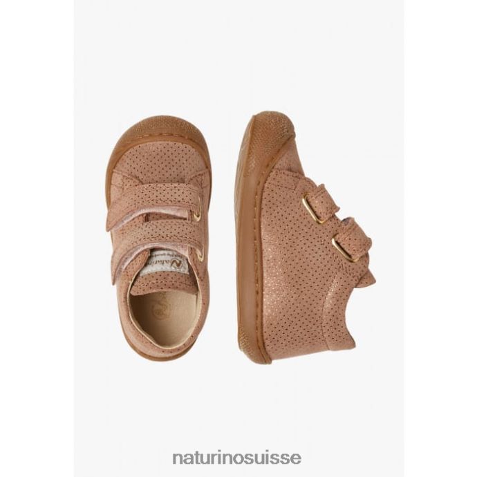 enfants cocon vl T88FLL193 Naturino premier pas en daim pailleté vieux rose
