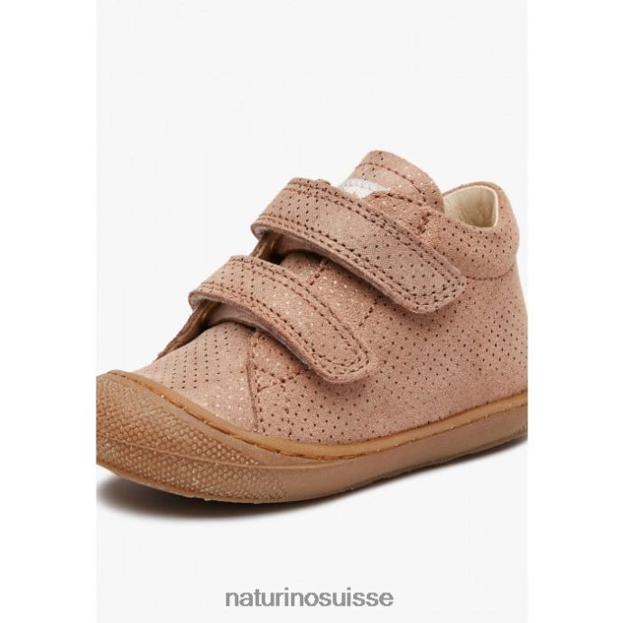 enfants cocon vl T88FLL193 Naturino premier pas en daim pailleté vieux rose
