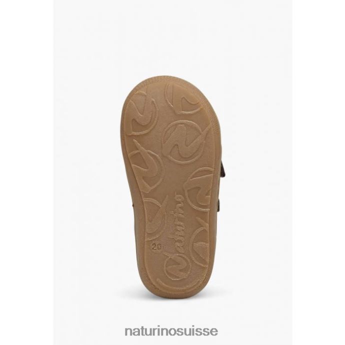 enfants cocon vl T88FLL195 Naturino chaussures premiers pas en cuir nappa marron foncé