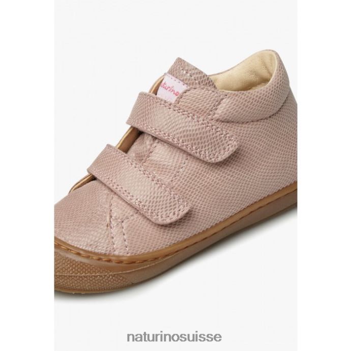 enfants cocon vl T88FLL214 Naturino bottines premiers pas en cuir imprimé reptile rose