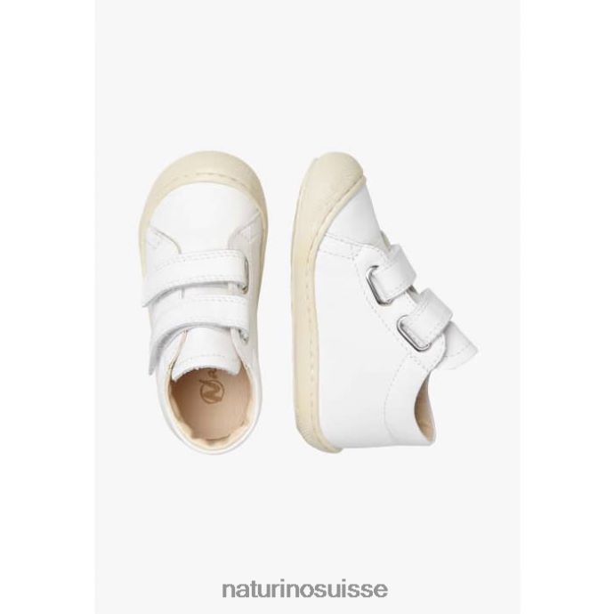 enfants cocon vl T88FLL216 Naturino chaussures premiers pas en cuir nappa blanc