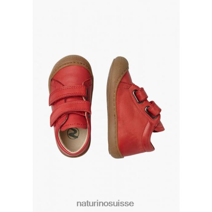 enfants cocon vl T88FLL217 Naturino chaussures premiers pas en cuir nappa rouge
