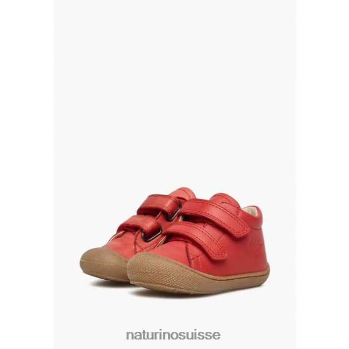 enfants cocon vl T88FLL217 Naturino chaussures premiers pas en cuir nappa rouge