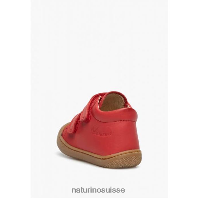 enfants cocon vl T88FLL217 Naturino chaussures premiers pas en cuir nappa rouge