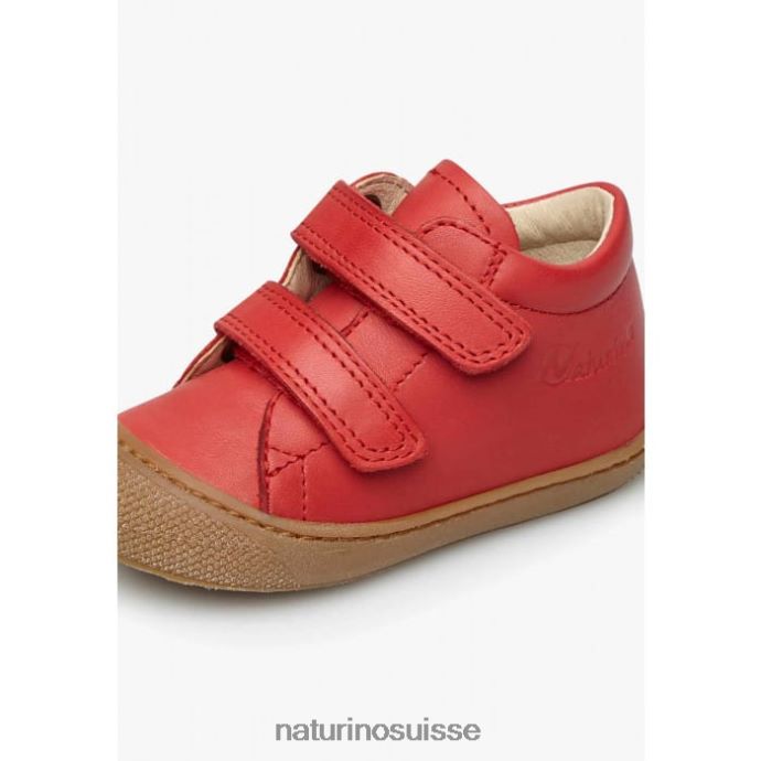 enfants cocon vl T88FLL217 Naturino chaussures premiers pas en cuir nappa rouge
