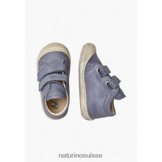 enfants cocon vl T88FLL218 Naturino chaussures premiers pas en cuir nappa bleu ciel