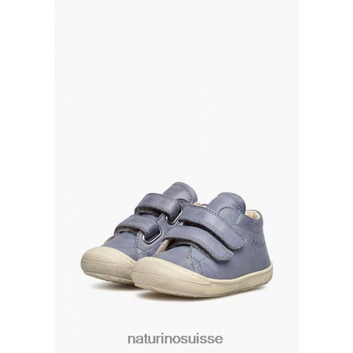 enfants cocon vl T88FLL218 Naturino chaussures premiers pas en cuir nappa bleu ciel