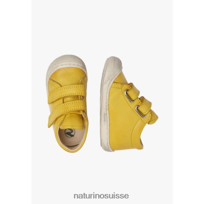enfants cocon vl T88FLL221 Naturino chaussures premiers pas en cuir nappa jaune