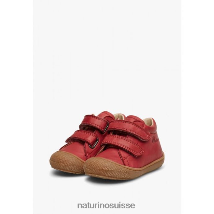 enfants cocon vl T88FLL227 Naturino chaussures premiers pas en cuir nappa rouge grenat