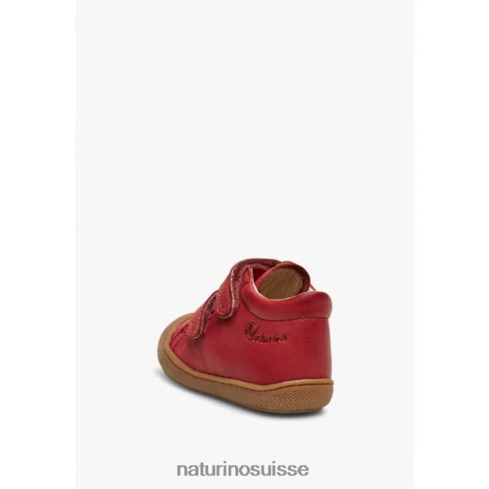enfants cocon vl T88FLL227 Naturino chaussures premiers pas en cuir nappa rouge grenat