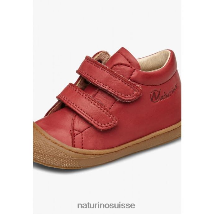 enfants cocon vl T88FLL227 Naturino chaussures premiers pas en cuir nappa rouge grenat