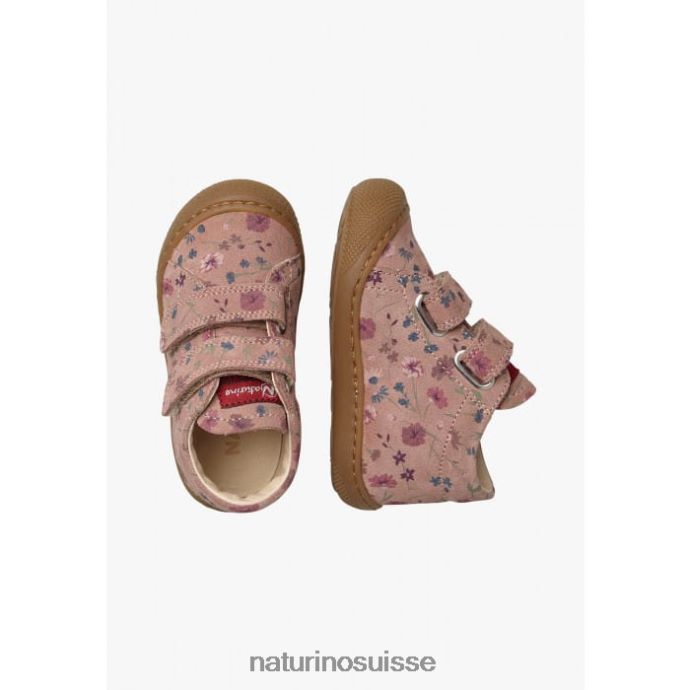enfants cocon vl T88FLL52 Naturino chaussures premiers pas en suède imprimé fleurs vieux rose