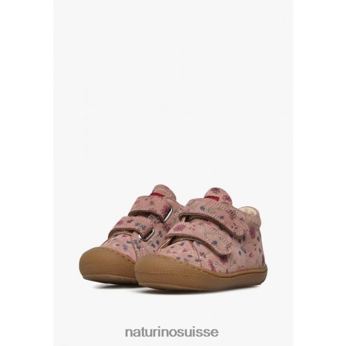 enfants cocon vl T88FLL52 Naturino chaussures premiers pas en suède imprimé fleurs vieux rose