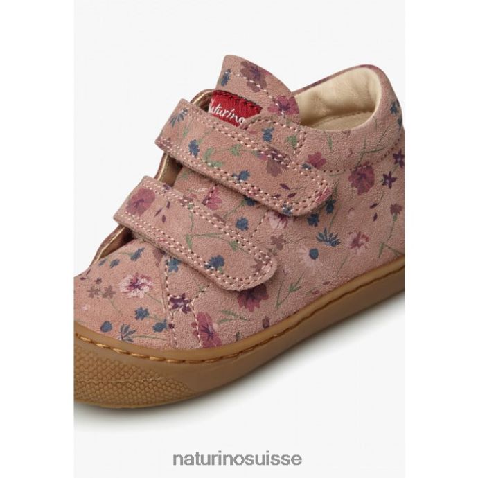 enfants cocon vl T88FLL52 Naturino chaussures premiers pas en suède imprimé fleurs vieux rose