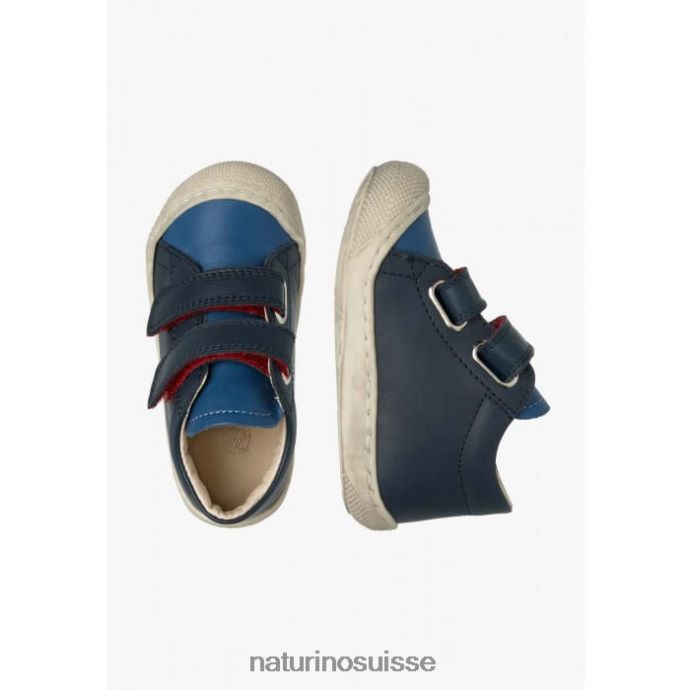 enfants cocon vl T88FLL61 Naturino chaussures premiers pas en cuir nappa marine-bleu clair