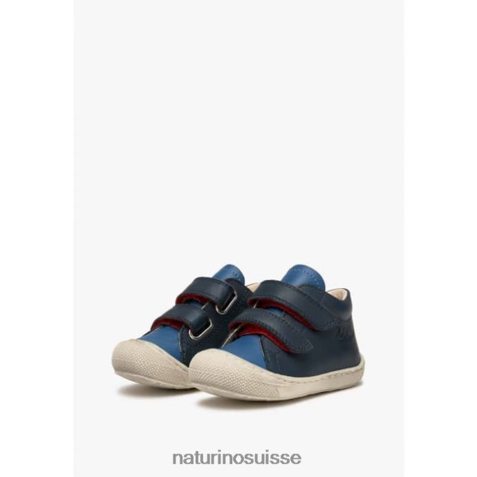 enfants cocon vl T88FLL61 Naturino chaussures premiers pas en cuir nappa marine-bleu clair