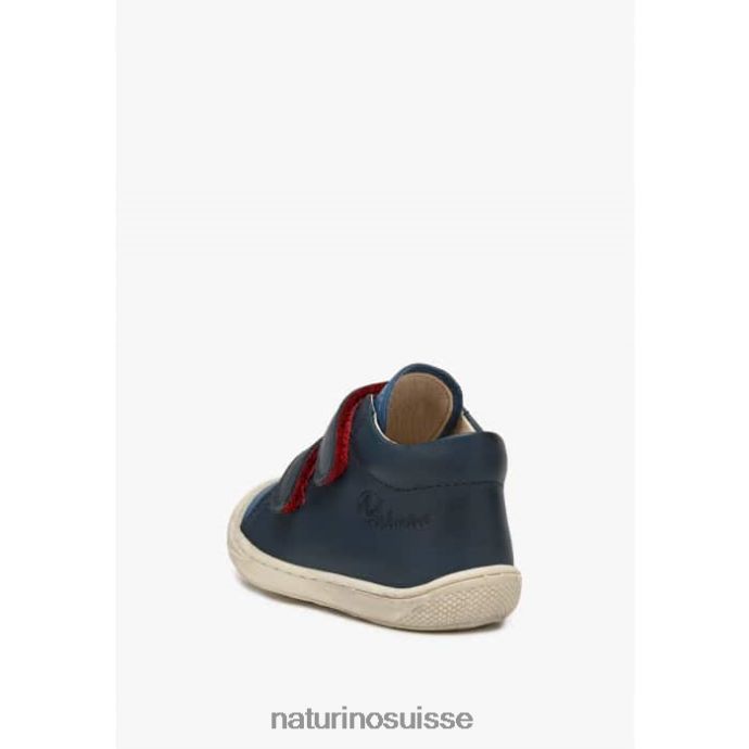 enfants cocon vl T88FLL61 Naturino chaussures premiers pas en cuir nappa marine-bleu clair