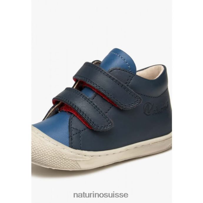 enfants cocon vl T88FLL61 Naturino chaussures premiers pas en cuir nappa marine-bleu clair