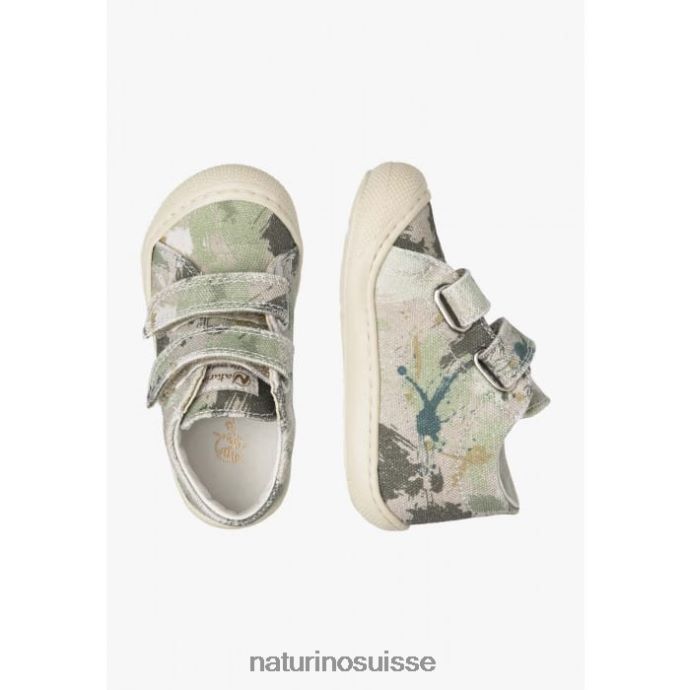 enfants cocon vl T88FLL82 Naturino chaussures premiers pas en tissu armée verte
