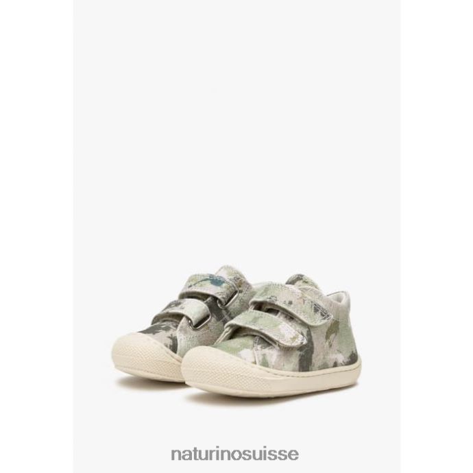 enfants cocon vl T88FLL82 Naturino chaussures premiers pas en tissu armée verte