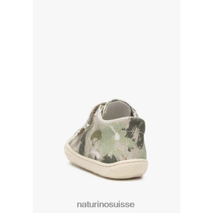 enfants cocon vl T88FLL82 Naturino chaussures premiers pas en tissu armée verte