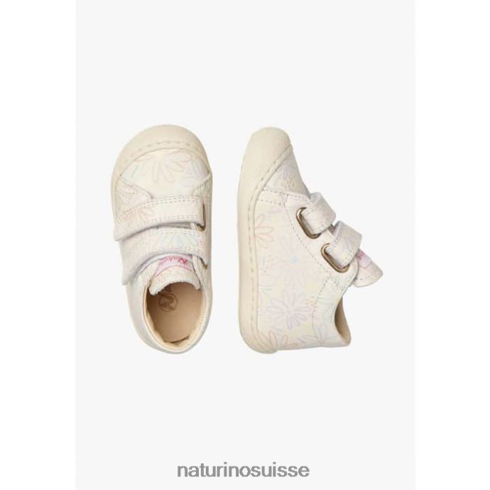 enfants cocon vl T88FLL85 Naturino chaussures premiers pas en cuir crème