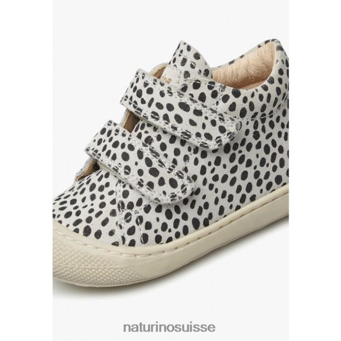 enfants cocon vl T88FLL93 Naturino chaussures premiers pas en suède imprimé poney blanc noir