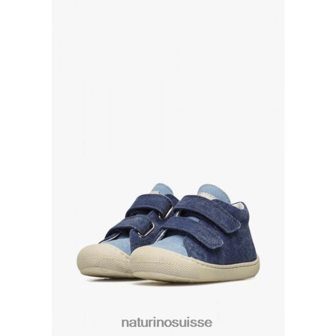 enfants cocon vl T88FLL97 Naturino chaussures premiers pas en toile bleu-ciel bleu