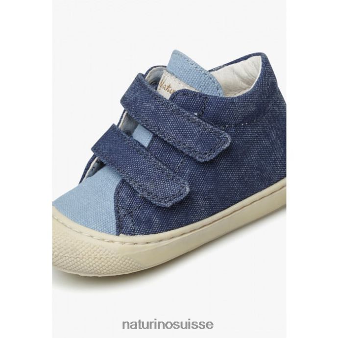 enfants cocon vl T88FLL97 Naturino chaussures premiers pas en toile bleu-ciel bleu