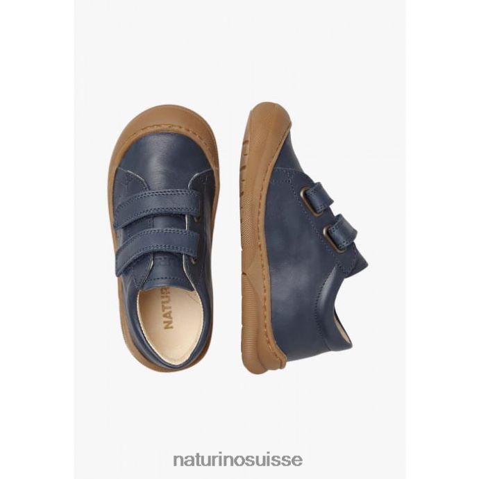 enfants gabby vl T88FLL126 Naturino chaussures premiers pas en cuir nappa bleu