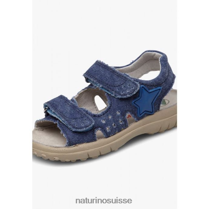 enfants Dock T88FLL544 Naturino sandales en jean avec velcro bleu clair
