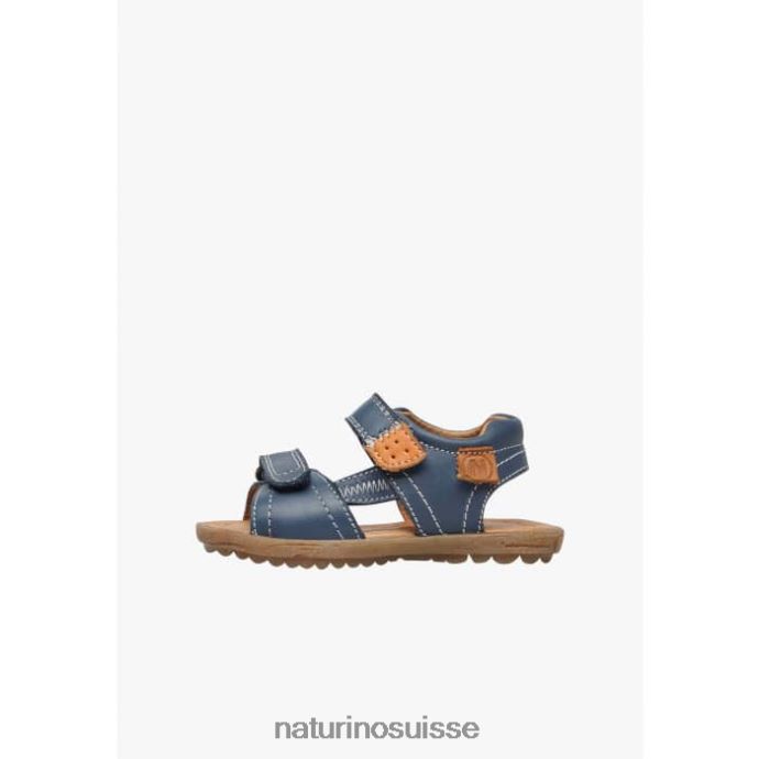 enfants Taror T88FLL236 Naturino sandales en cuir nappa bleu-orange