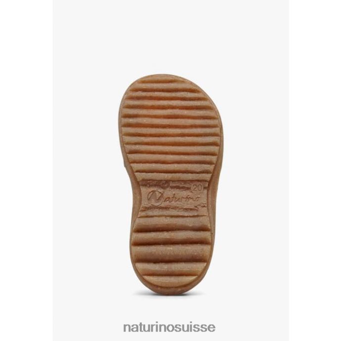 enfants bégonia T88FLL248 Naturino sandales en cuir nappa avec fleurs appliquées vert-rose