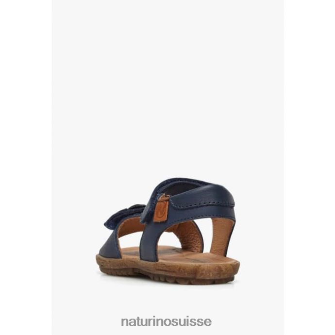 enfants bégonia T88FLL334 Naturino sandales en cuir nappa avec fleurs appliquées marine