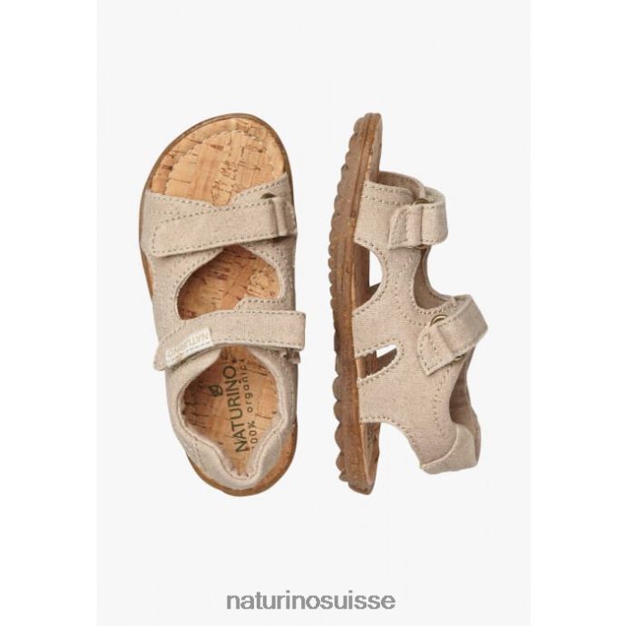 enfants ciel organique T88FLL18 Naturino sandales en tissu bio beige