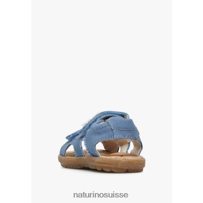 enfants ciel organique T88FLL19 Naturino sandales en tissu bio indigo