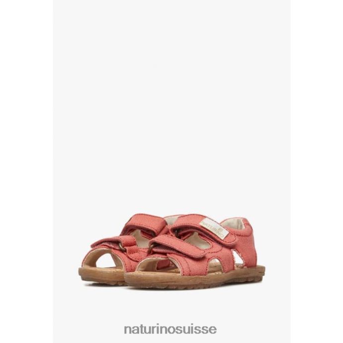 enfants ciel organique T88FLL20 Naturino sandales en tissu bio rose pétant