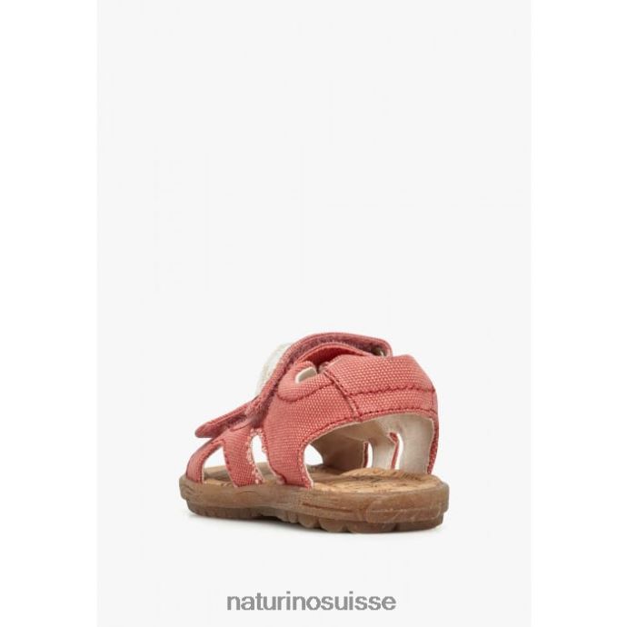 enfants ciel organique T88FLL20 Naturino sandales en tissu bio rose pétant