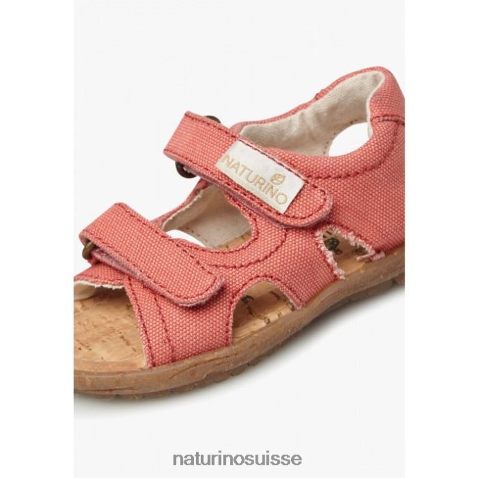 enfants ciel organique T88FLL20 Naturino sandales en tissu bio rose pétant