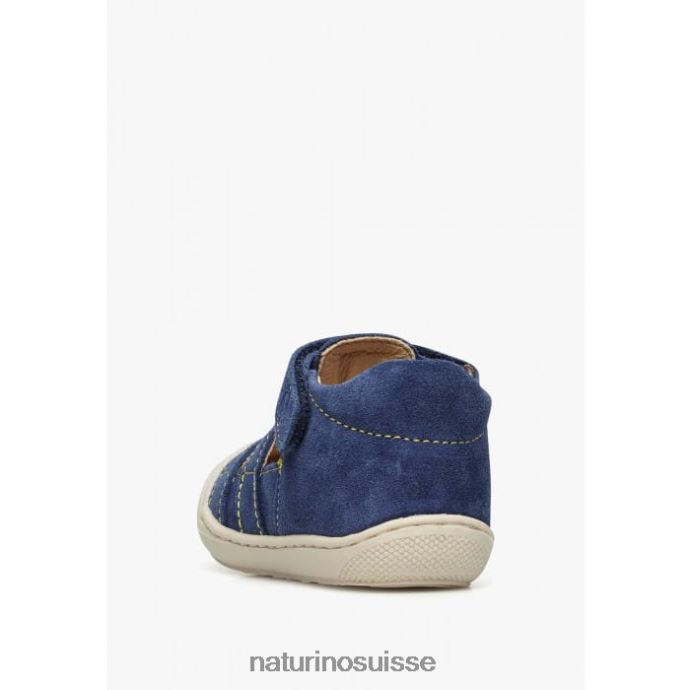 enfants coucher T88FLL348 Naturino sandales semi-ouvertes en daim bleu clair